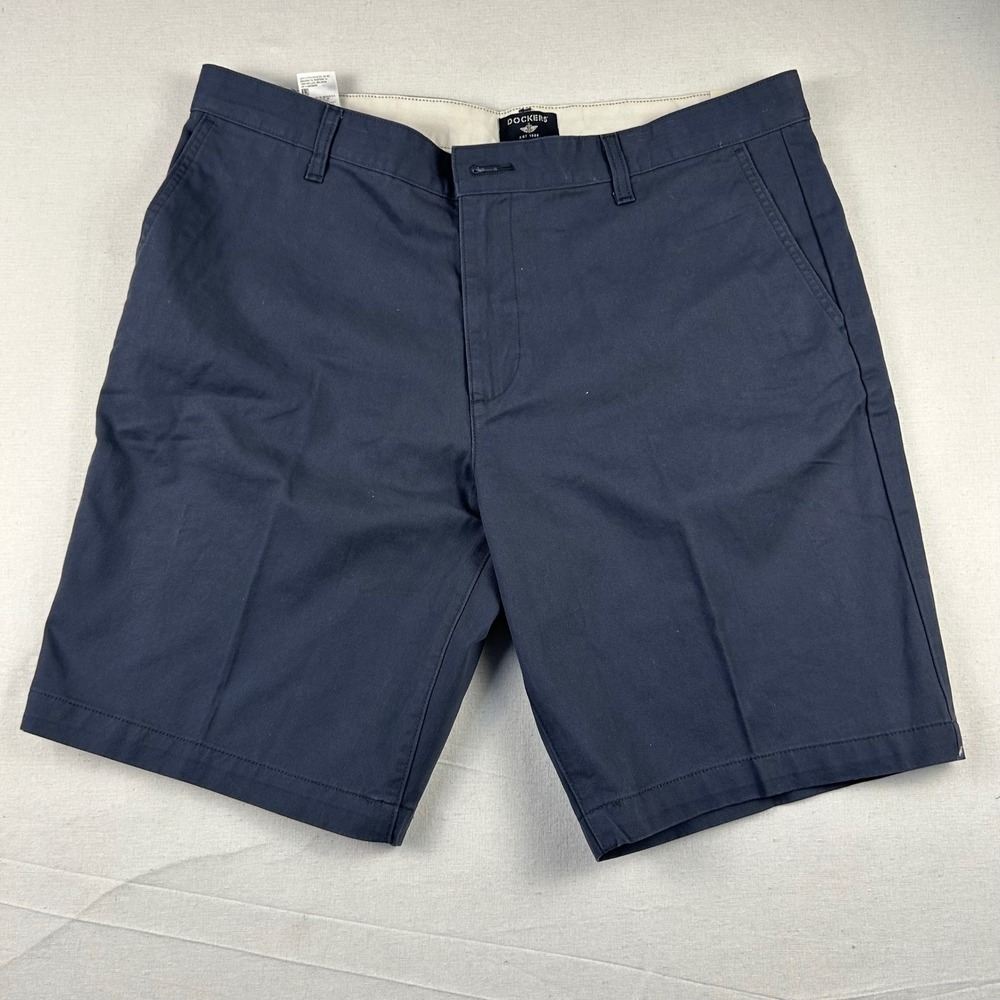 Dockers Mens Perfect Short Navy Blue Chino 10.5 Inseam Size 38 NWT 354120010